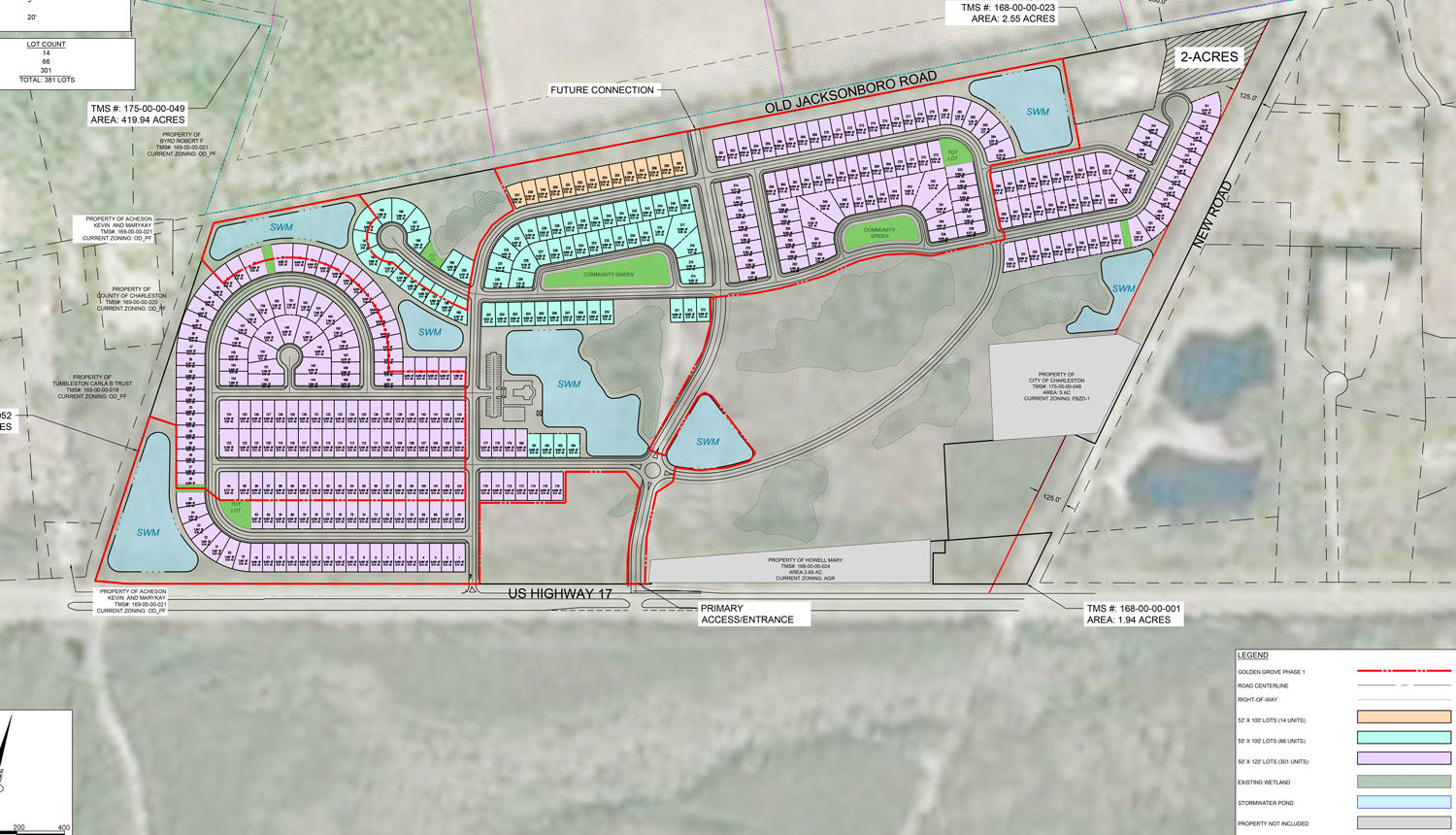 Golden Grove housing community aerial siteplan