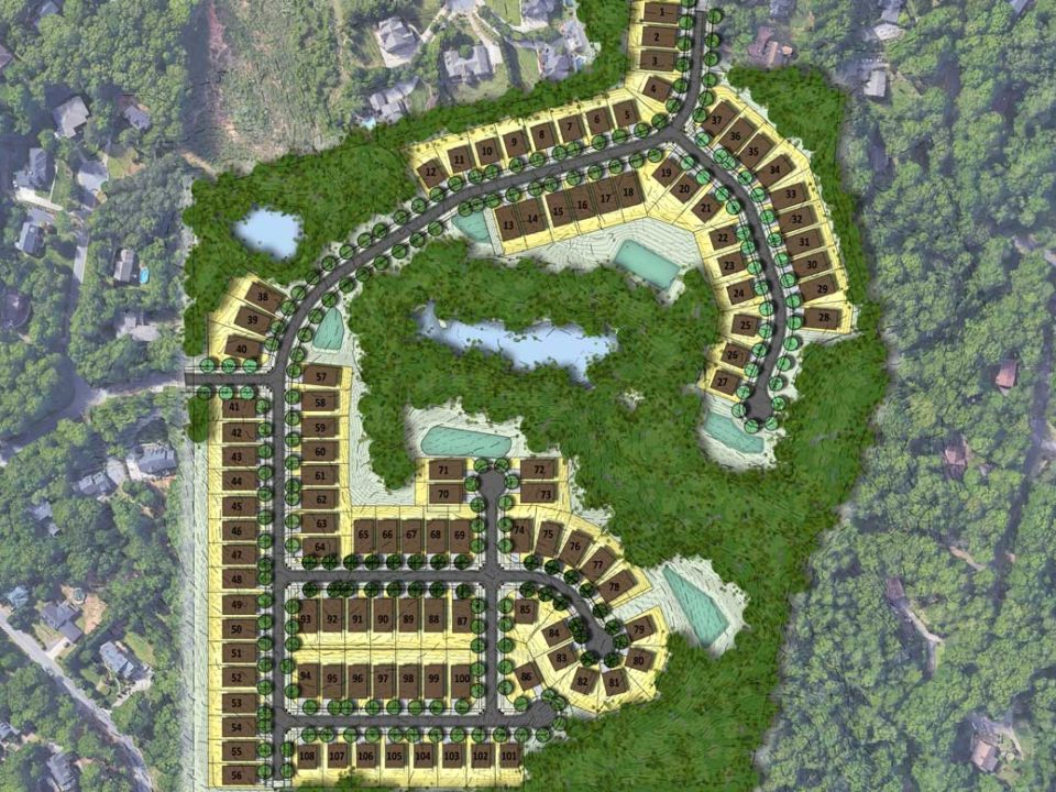 Aerial rendering of Reedy Creek Preserve