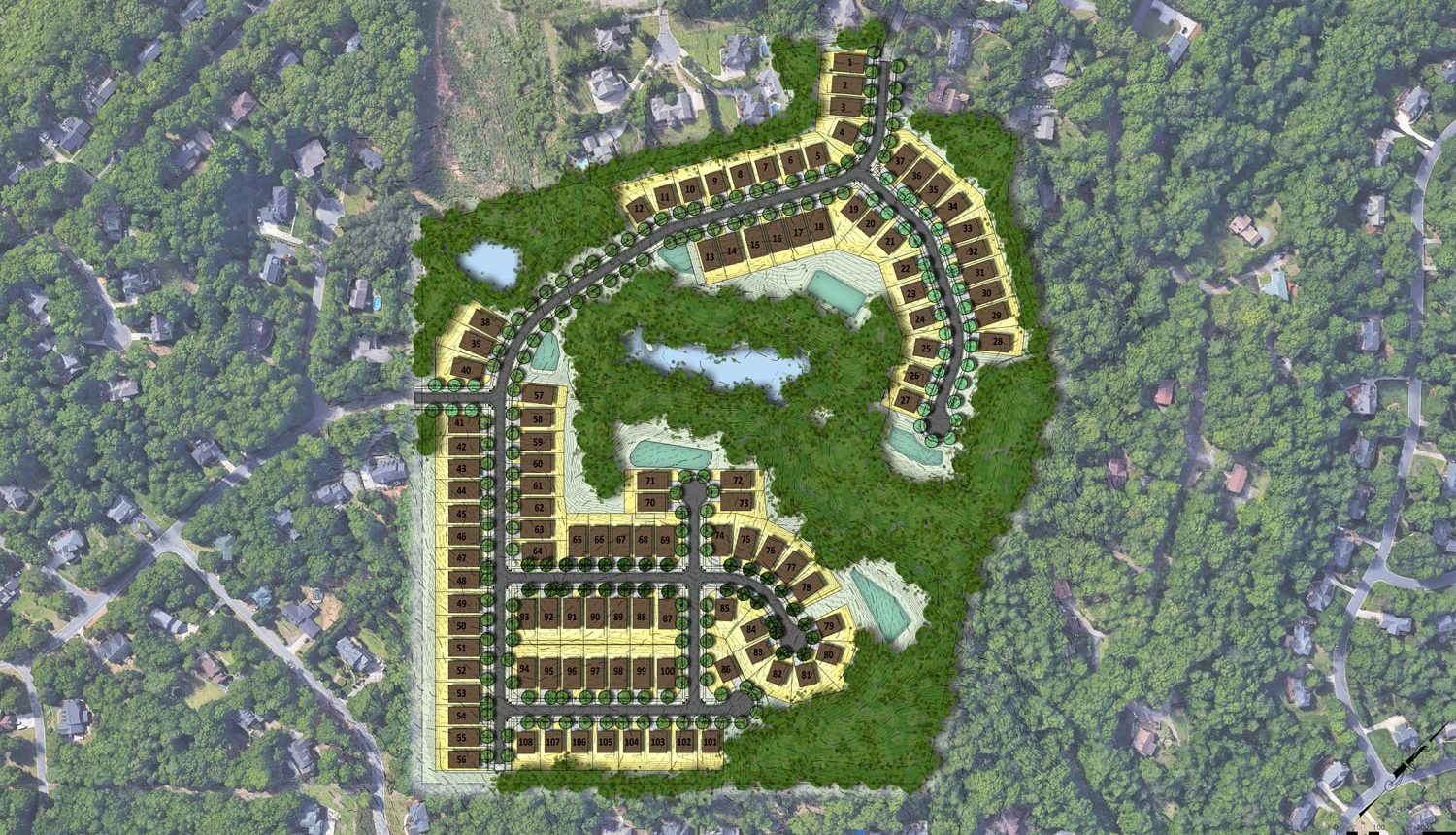 Reedy Creek housing community aerial siteplan